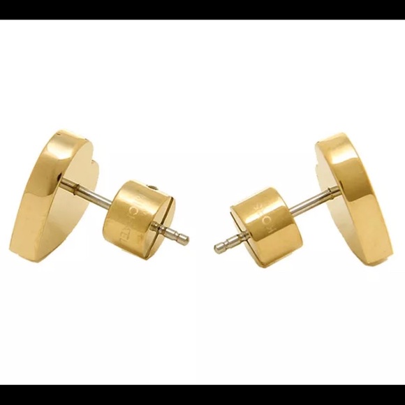 😍Gold Michael Kors Logo Crystal Stud Earrings😍 - Picture 5 of 8